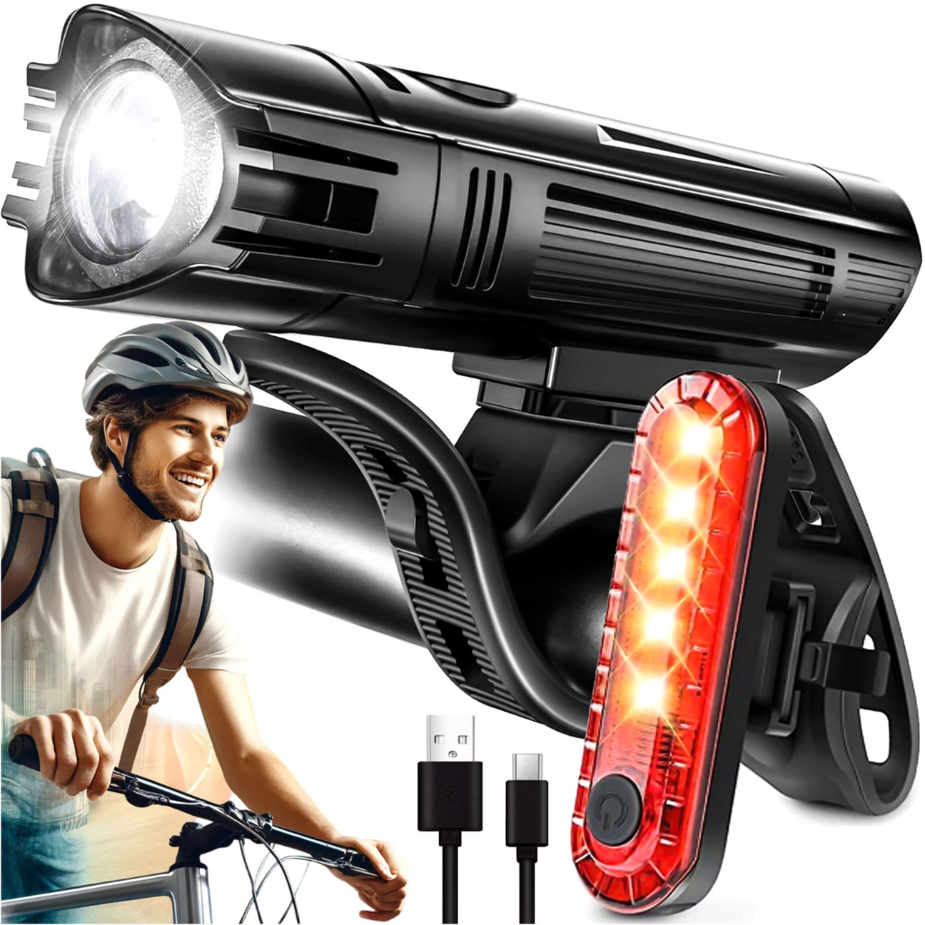 GlowRide™ LED Fahrradlicht Set – USB & Wasserdicht