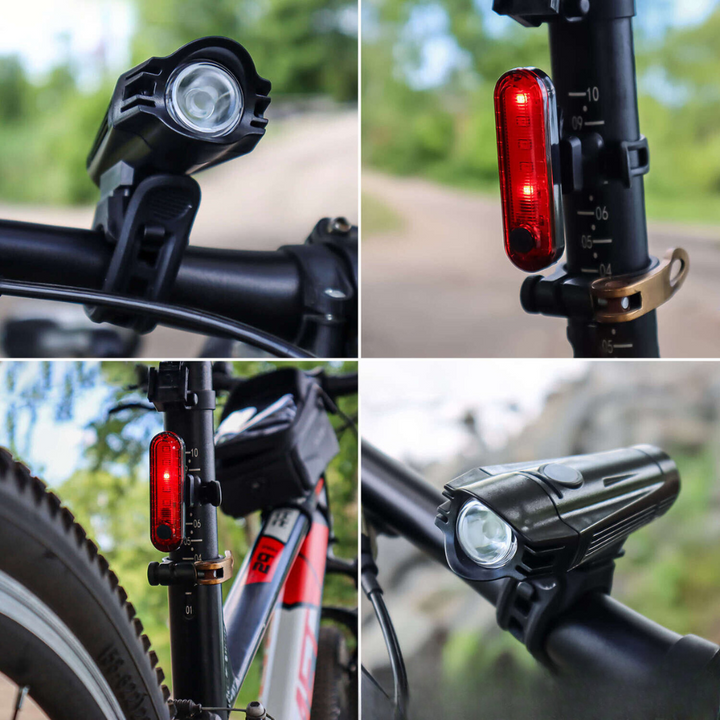 GlowRide™ LED Fahrradlicht Set – USB & Wasserdicht