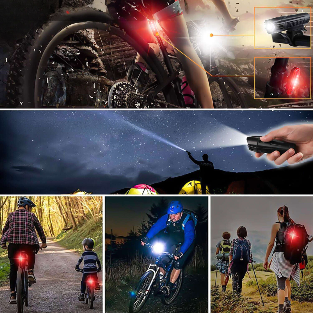 GlowRide™ LED Fahrradlicht Set – USB & Wasserdicht