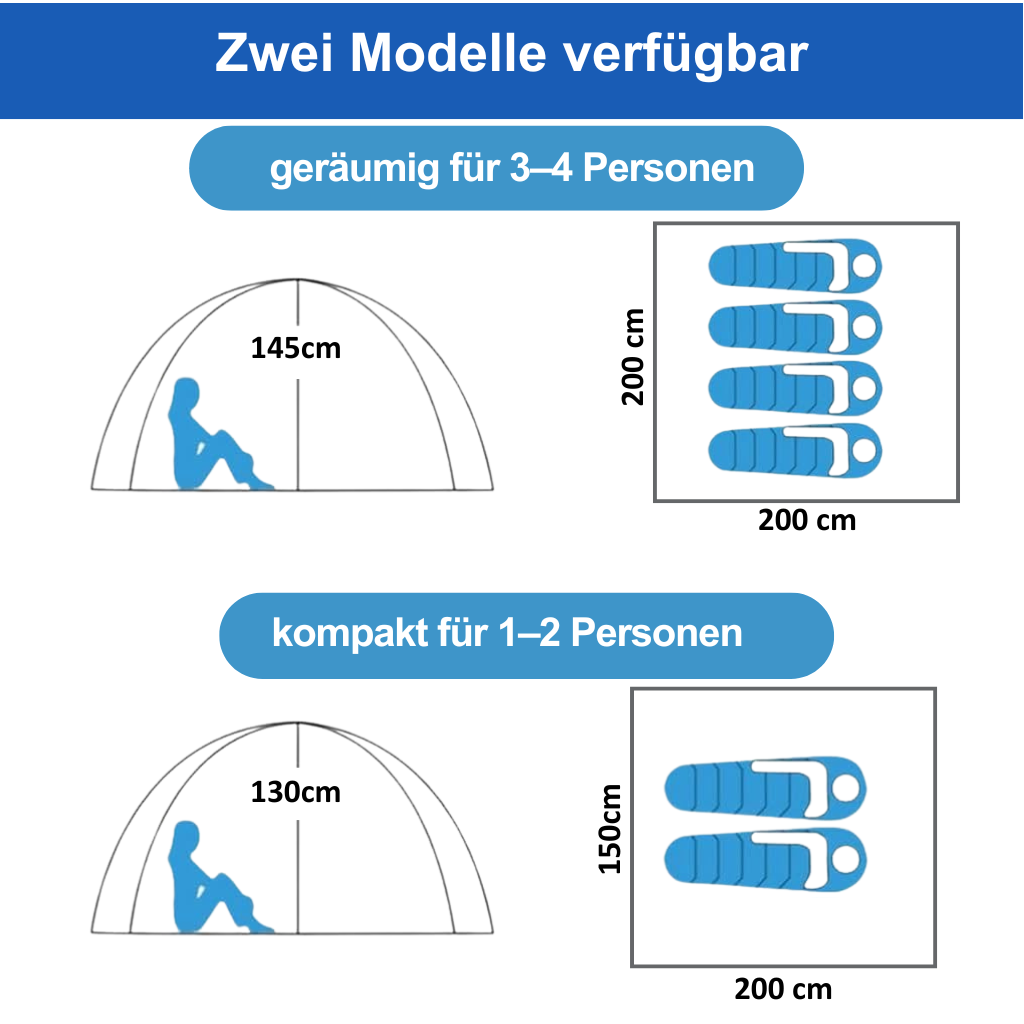 QuickCamp™ - Pop-Up-Zelt 2-4 Personen